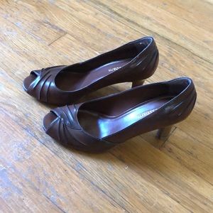 Brown Peep-toe Heels